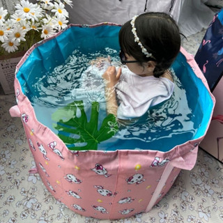 兒童泡澡袋 簡易泡澡袋 泡澡盆 寶寶遊泳桶 沐浴盆 兒童泡澡袋洗澡桶可折疊免安裝旅遊小孩折疊便攜寶寶大號桶沐浴桶