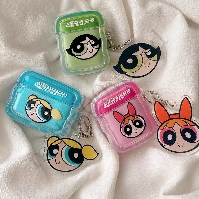 趣味可愛 卡通小女警 耳機套 Airpods pro 4代 防摔保護套 3代耳機殼 1/2代 4代耳機保護殼