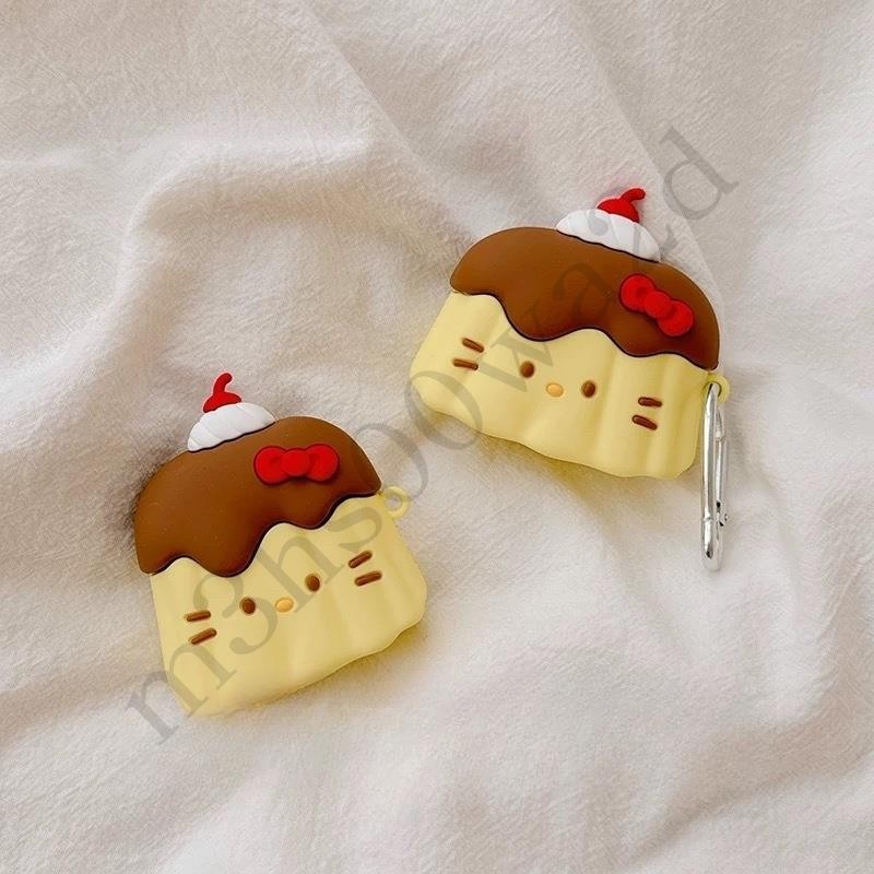 可愛卡通 布丁Kitty 耳機套 Airpods pro 4代 防摔保護套 3代耳機殼 1/2代 4代耳機保護殼