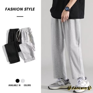✨Fancern✨ 臺灣出貨 休閒長褲男 寬鬆運動褲子 直筒褲【M-5XL】韓版百搭 運動休閒褲 休閒長褲 闊腿褲 素面