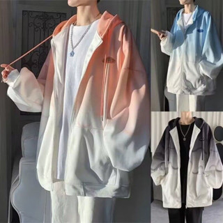 【限時特價】 漸變色防曬衣男女夏季冰絲薄款夾克ins扎染情侶款韓版寬松防曬服