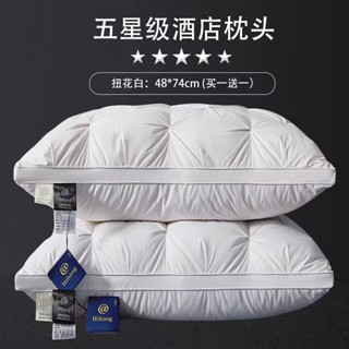 希爾頓五星級店專用羽絨枕頭95白鵝絨枕芯護頸椎防蟎家用一對裝XDIAO
