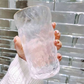 🔥臺灣出貨🔥冰川玻璃杯高顔值水杯果汁飲料杯子ins風樹紋酒杯咖啡杯啤酒杯