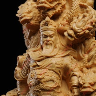 廠商 新款商品%檜木九龍關公武財神 關羽關二爺 高階家居紅木雕工藝品擺件 開業送禮 關公擺件 武財神 武財神擺件