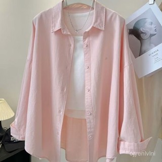 高階感POLO領純棉襯衫女長袖2025春季新款設計感小眾藍色外套上衣🔥三月放送AAA EVSY aaa aaa aaa
