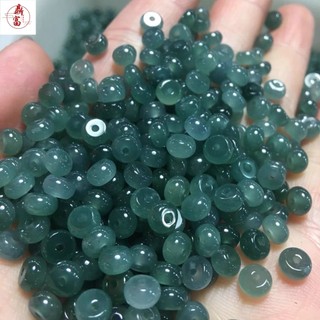 天然翡翠藍水算盤珠玉石散珠冰種玉珠子隔珠手鏈項鏈DIY配件