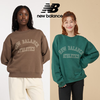 【New Balance】 NB 刷毛長袖上衣 女性 咖啡/綠色 WT43516DUO/WT43516NWG