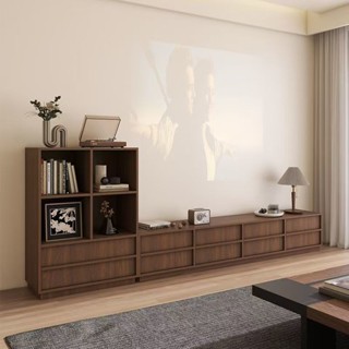 『One home』實木中古風電視櫃客廳家用邊櫃抽屜收納落地儲物櫃複古家具落地式