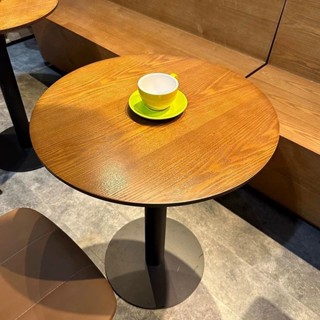 復古咖啡廳桌子西餐廳實木小圓桌蛋糕店民宿甜品奶茶店餐桌椅組合