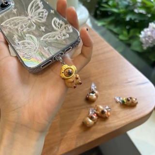 手機防塵塞🔥奶咖卡皮巴拉手機防塵塞充電口堵頭吊墜蘋果華為Type-C安卓