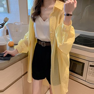 【臺灣出貨+免運】【4819人好評】防曬衫女超火cee薄款外套寬松森女慵懶風中長款bf條紋襯衫防曬衣