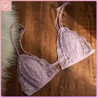 🌸優選精品🌸法式前扣內衣女細肩帶美背胸罩薄款蕾絲純欲性感無鋼圈三角內衣女L3