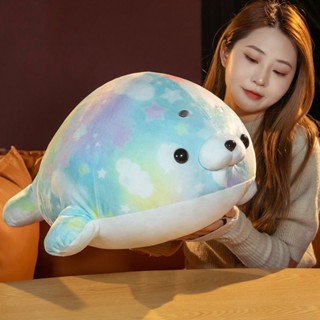 模擬海豹公仔 海豹抱枕🎁可愛超軟羽絨棉趴款海豹公仔毛絨玩偶團子布娃娃女生睡覺抱枕禮物 模擬海豹玩偶 海豹靠枕