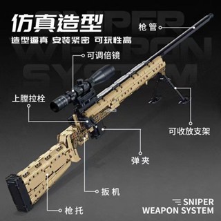 新款 相容樂高積木槍可發射98K兒童高難度拼裝玩具吃雞awm狙擊槍禮物男禮物武器坦克飛機