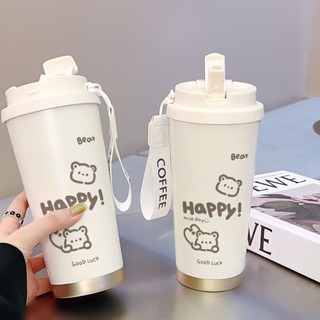 【本土倉速發！ 品質保證 發票】大容量杯子不銹鋼保溫杯便攜雙飲咖啡杯男女學生運動車載吸管水杯