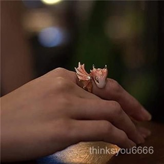 ✨桃園有貨/免運✨獨角獸星空藍龍闇黑戒指男女輕奢個性小眾潮高階可調節不掉色指環