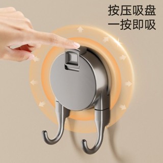 臺灣嚴選【店鋪熱銷】吸盤廚房掛鈎免打孔置物架鍋剷勺子收納掛架櫥櫃門後真空強力粘鈎