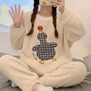 ≈睡衣≈ 秋冬季睡衣女法蘭絨高階韓版可愛學生加大珊瑚絨春保暖 家居服 套裝