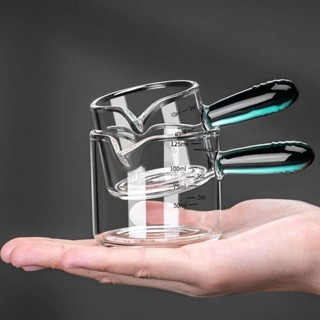 咖啡萃取杯 刻度杯 盎司量杯 戶之鷹咖啡小奶盅奶壺奶罐奶杯迷你尖嘴玻璃杯濃縮咖啡液萃取量杯
