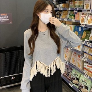 Luxi❤設計感氣質時尚長袖T恤女春秋裝純慾風高級感網紅洋氣減齡上衣ins