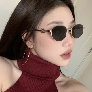 ✨臺灣出貨✨ 鏡尚嚴選 凱旋門墨鏡、金屬橢圓太陽眼鏡、小框復古墨鏡、網紅遮陽眼鏡、2025女款太陽鏡、歐美法式風眼鏡