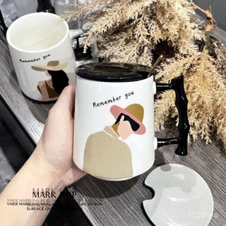 蝦皮最低價【1435次迴購】陶瓷個性情侶對杯馬克杯一對裝北歐喝水杯家用早餐杯咖啡杯牛奶杯
