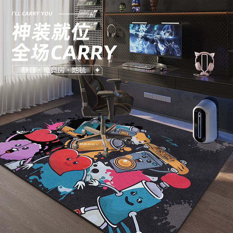 電競房地毯隔音電競椅潮流隔音地墊客廳臥室耐臟保護墊轉椅專用墊 吸音地墊 靜音地墊 電競房地毯 電腦椅地墊 地毯 隔音地毯