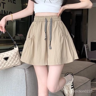 臺灣出貨冰絲山本速幹工裝闊腿褲短褲女夏季薄款高腰寬鬆瑜伽熱褲運動褲女限時特賣1