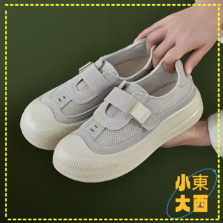 臺灣出貨🎀免運 夏季女涼鞋 戶外休閒鞋 縷空透氣鞋2025春夏新款網麵透氣舒適女布鞋時尚百搭厚底輕便媽媽運動休閒鞋