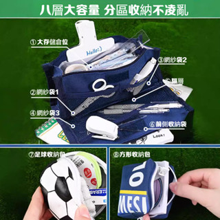 【Hao鉆居家時尚賣場】運動風足球筆袋男孩2024新款大容量小學生兒童創意多層文具鉛筆盒