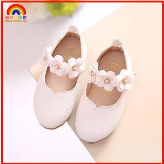 🍒新品特惠🍒韓款女童花兒朵朵白色皮鞋(軟底)14-21.5cm/公主鞋娃娃鞋包鞋花童音樂發表會寫真SR