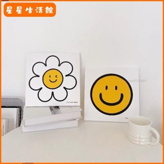 【桃園出貨】ins治癒系笑臉裝飾畫北歐風太陽花桌面鞋櫃擺畫簡約臥室床頭擺件【限時折扣價，出廠價】