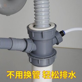 🔥小紅薯🔥家用排水配件 下水器 廚房下水管三通接頭洗碗機淨水器排水管介面對接器下水道三頭通 排水配件 下水道配件