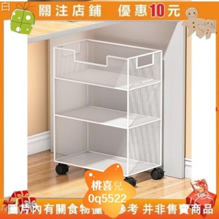 桃喜兒🎀桌下置物架書桌旁小書架移動帶輪落地辦公桌邊推車書本收納書櫃滾輪收納架 移動收納架 書架 文🎊0q5522