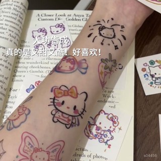 【款式超多紋身貼】🌺新竹出貨kitty貓紋身貼便宜可愛卡通防水持久手臂貼紙ins風可洗送人閨蜜 VDNR