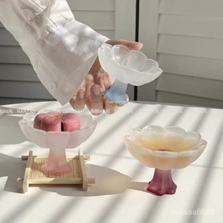 【臺灣出貨】新中式蓮花茶杯高顔值主人杯高腳玻璃小茶杯品茗琉璃盞清酒花酒杯
