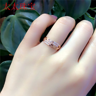 ⚡臺灣出貨⚡太太珠寶俄羅斯新款18K彩金鑲嵌戒指 女款585紫金戒指玫瑰金送禮 不掉色 女生戒指 情侶對戒 尾戒
