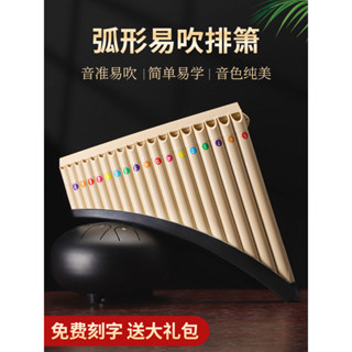 樂器 民族樂器 排簫樂器16管18管排笛初學18管弧形黑色c調彎管專業級中小學生版