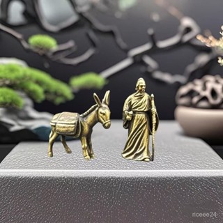 紫南宮過爐開光🙏🏻五月初更新-純黃銅雲遊四海老人華佗毛驢微縮模型沙盤魚缸造景擺件微拍小人偶