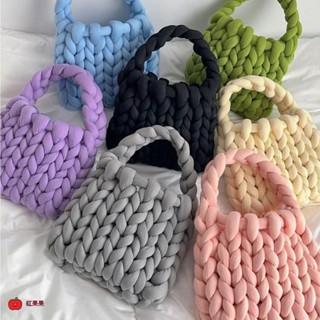 [HG]【新品熱賣】編織包包 23色 超粗冰島毛線 小方包 手腕包 毛線材料包 編織材料包 女生包包 diy手工編