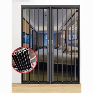 【加厚型材】金剛推拉折疊紗門紗窗鋁合金防鼠防蚊防寵隱形防盜帶鎖免釘安裝