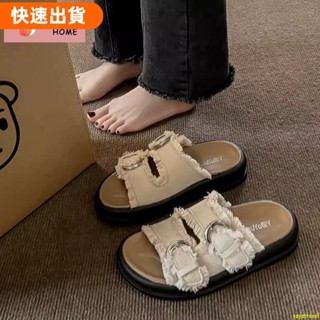 免運❤小眾復古拖鞋女夏外穿2024新款休閒女士厚底涼拖爆款沙灘羅馬涼鞋
