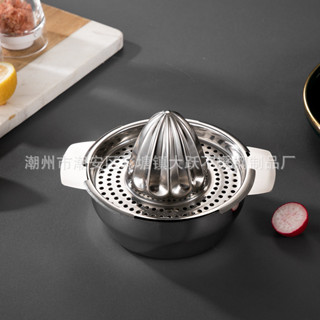 【桃園專營】榨汁機 手動榨汁機 榨汁器 不銹鋼榨汁器家用手動榨汁機檸檬橙子擠壓器按壓式榨汁神器 榨汁 擠壓器