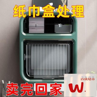 【W.百貨～精品價優】衛生間紙巾盒免打孔防水壁掛式浴室衛生紙置物架捲紙盒厠所抽紙盒 K