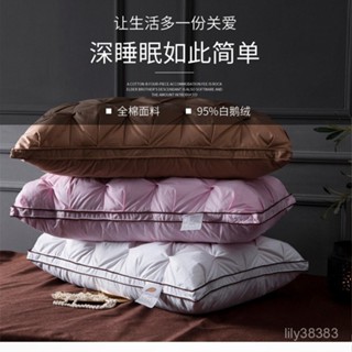 【臺灣熱銷】高階白鵝絨羽絨枕芯五星級酒店單人家用枕頭舒適好眠扭花立體枕 GGI3