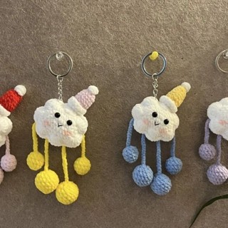【簡空優品】手工雲朵毛線鉤針掛件可愛情侶diy材料包鑰匙扣包包
