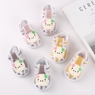 👶🏻新品熱銷🔥 寶寶學步鞋 嬰兒涼鞋 涼鞋 0-1嵗嬰兒涼鞋夏新款卡通步前鞋小豬布軟底寶寶學步童鞋140 GZWN