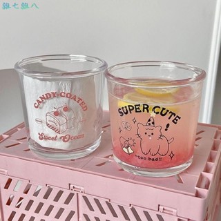 雜七雜八♡400ml 韓風耐熱玻璃杯 水杯 可愛杯子 咖啡杯 燕麥杯 牛奶杯 早餐麥片杯 冷萃咖啡杯