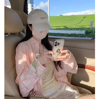 💖心願小屋｜ 甜美休閒條紋長袖襯衫上衣女