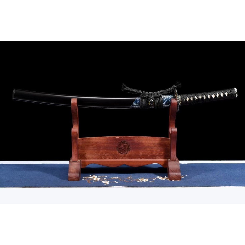 ⭐️日本武士刀⭐️ katana 居合刀 武士肋差 20寸高端武士刀系列——百鍊鋼夾鋼武士刀【天泣】花紋鋼 未開刃